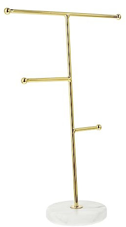 PACKOVE Schmuckständer aus Marmor Netz Showroom in T-Form Ring schmuckkästchen Schmuckständer für den Haushalt Schmuck-Organizer Lagerung Halskettenhalter Halterung Eisen