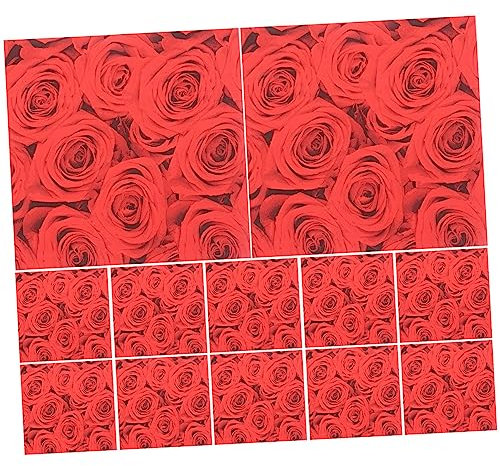 Zerodeko 20blätter Papierservietten Mit Rosendruck Einweg-party-servietten Für Valentinstag Und Feierlichkeiten