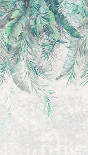 Livingwalls 398191 Papier peint photo intissé Motif jungle en gris, vert, bleu, 1,59 x 2,80 m, fabriqué en Allemagne
