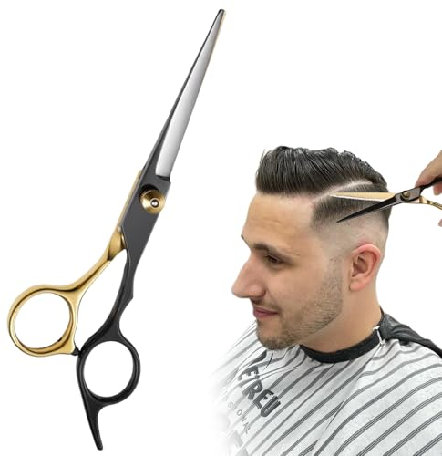 1 pezzo forbici per capelli in oro nero 6 pollici di alta qualità in acciaio inox forbici taglienti da parrucchiere e forbici per sfoltire tagli di capelli precisi parrucchiere accessori per capelli e
