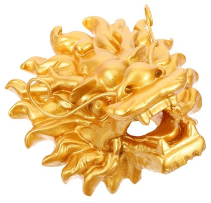 NULYLU Fontaine Murale Tête De Dragon en Résine Dorée 13x15x8 Cm pour Jardin Extérieur Et Mur De Villa Décoration Fontaine D'extérieur Flux d'eau Décoratif