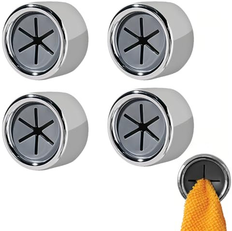 Porte Torchon Cuisine, 4 Pièces Accroche Torchon Ronds, pour Cuisine, Salle de Bain et Maison, Accroche Serviette Cuisine, Porte Serviette Sans Percage