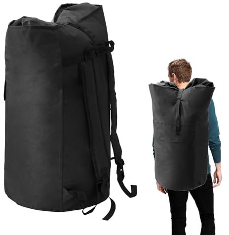 Wäschebeutel Reise 115 L mit 2 Breite Träger Wäschesack Reise mit Schuhtasche Oxford-Stoff Groß Wäschebeutel Schmutzwäsche für Reisen Geschäftsreise Umzug (Schwarz)