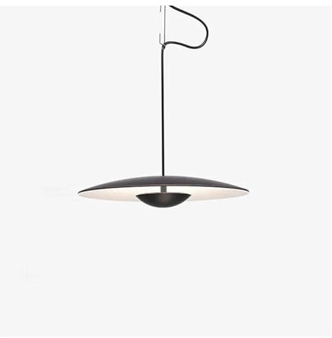 Chandelier Lampe pendante Soucoupe Volante Noire Lampe Suspendue en Fer Source de lumière LED intégrée Lampe Suspendue créative pour Chapeau de Seau Lampe Suspendue Nordique Moderne Minimaliste Art