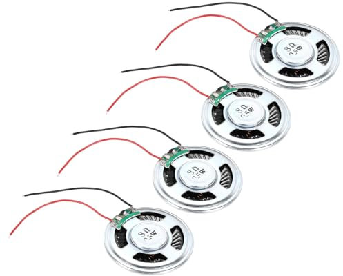 QUARKZMAN 4 unidades 0,5 W 8 ohmios pequeños altavoces carcasa de metal redondo interno microimán altavoz para mini altavoz DVD EVD multimedia portátil máquina publicitaria portátil