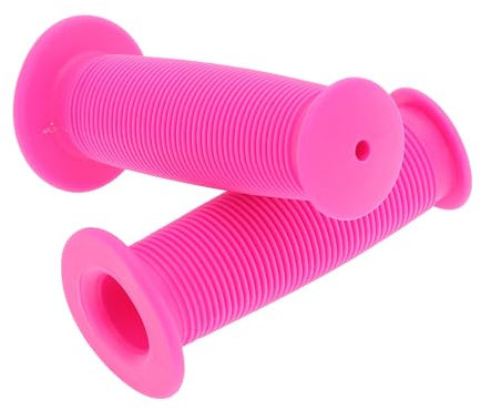 BULLSPANN 2 st cykelhandtag, ergonomisk gummidesign med slagskydd för trehjuling och balanscykel för, rosa