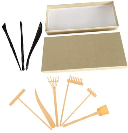 TOYANDONA Mini Zen Garden Rake Set for Tabletop Decoration Plastic Rake Kit Sandbox for Diy Miniature Garden and Japanese Sand Art