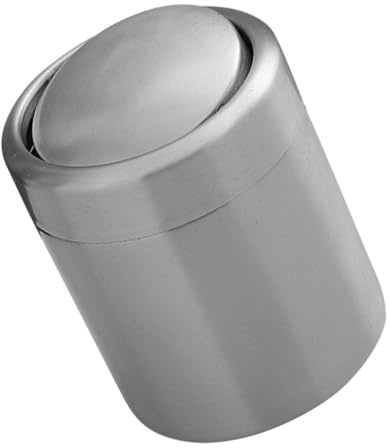 TOPBATHY Basura con L Acero Cubo Pequeño de 1.5 Inoxidable y Diseño Compacto Tapa Moderno y Elegante para Escritorio y Hogar