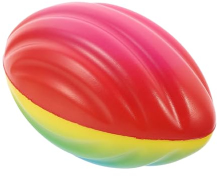 Rebounder Rugbyball, Kinder-Rugbyball, wiederverwendbarer Trainingsfußball, 18 cm, bunter PU-Schaumstoff, verbessert Reaktionszeiten, Reflexe und Passgenauigkeit