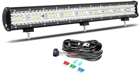 Willpower Led Lichtleiste Balken 12V 24V 26 540W für Auto Offroad KFZ | Lightbar Arbeitsscheinwerfer, mit 12V Kabelbaum, 6000K Weiß, IP67 Wasserdicht, Beleuchtung für Traktor ATV Boot Quad