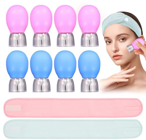 Kit di coppettazione per terapia di massaggio e fasce versatili, 10 coppette anti-invecchiamento per viso e collo, coppettazione facciale e massaggio miofasciale per bellezza a casa