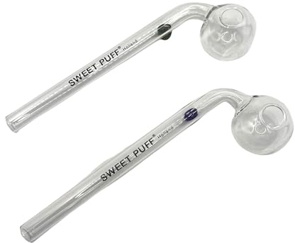 2 Pack Sweet Puff Original 15.5cm Borosilicate Glass Oil Pipe