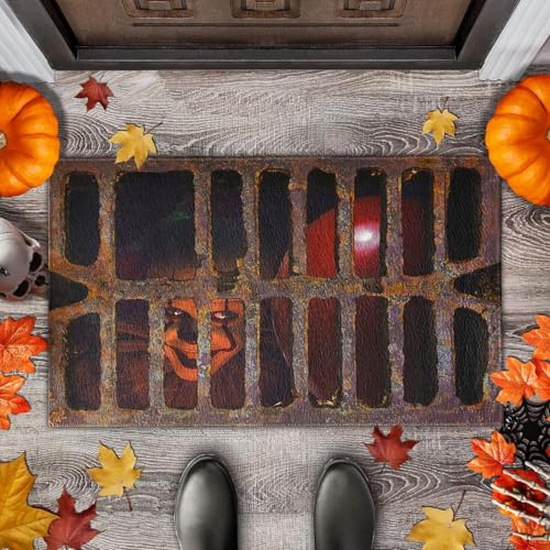 weiclianhp Halloween Fußmatte 3D, Lustige Horror Clown Halloween Türdeko, Badematten Scary, Grusel Draußen Willkommen Fußmatte, für Halloween Deko