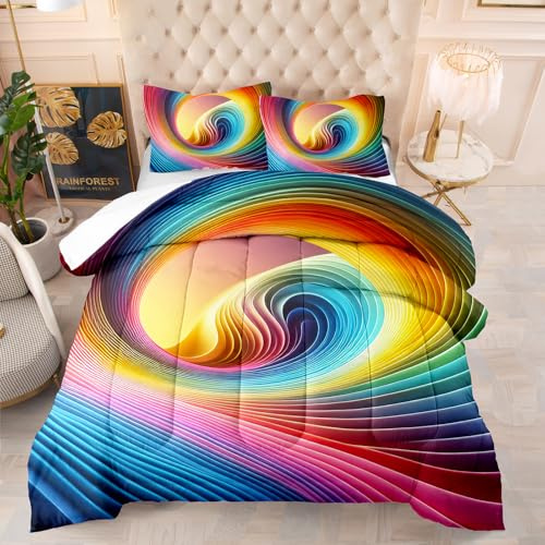 Genérico Edredon Cama 135 Color Estampado 3D, Edredón Nórdico 4 Estaciones 200Gsm, Colcha Transpirable De Microfibra Lavable, con 2 Fundas De Almohada 50X75