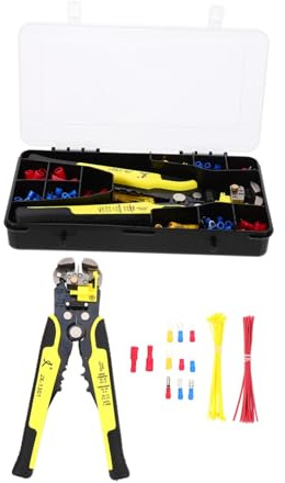 SOPOTUTU Kit Pinze Crimpatrice per Capicorda Isolati con Cricchetto Pinza Morsetti Elettrici Multifunzione per Auto Batterie e Componenti Elettronici Robusta e Facile da Usare Mano