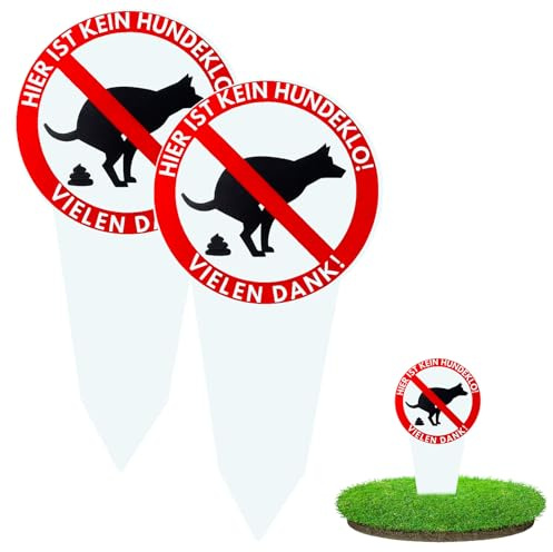 2 Señales de Prohibido Perros, 30 x 15 cm, Doble Cara, para Parque Infantil, Parque, Jardín