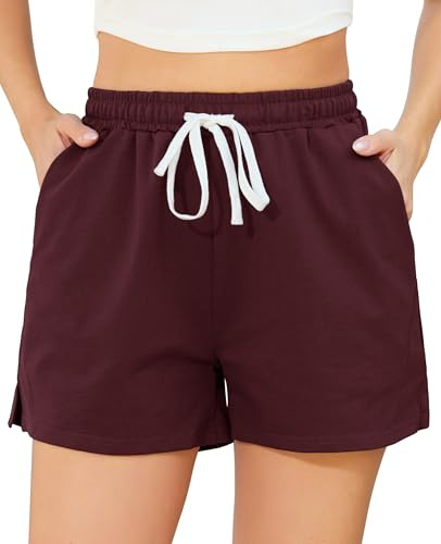 Vlazom Pantalones Cortos Informales para Mujer,de Cintura Alta,cómodos y Deportivos, para el Verano,la Primavera y Las Vacaciones en la Playa S-XXL