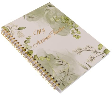 Angoily Check Register Book Budget Planner Notebook for Business and Personal Finance, Accounting Record Book with Vine Pattern Cover, Bank Transaction Register for Office and Home Use