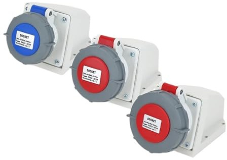 Spina industriale maschio femmina 3P/4P/5Pin Connettore elettrico 16A 32A IP67 Presa a parete impermeabile 220V 380V(Mounted,16A,3P)