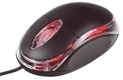 Mouse Cablato – Design Ergonomico In ABS 9,5x5x3,6 Cm | Mousee Da Gioco | Mouse Portatile1e | Computer Ottico USB | Per I Giochi, Il Lavoro D'ufficio, Lo Studio, La Navigazione E L'uso Quotidiano Del