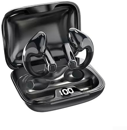 Écouteurs sans fil avec micro, pour le sport et le fitness QQ22 Casque à conduction osseuse (Noir)