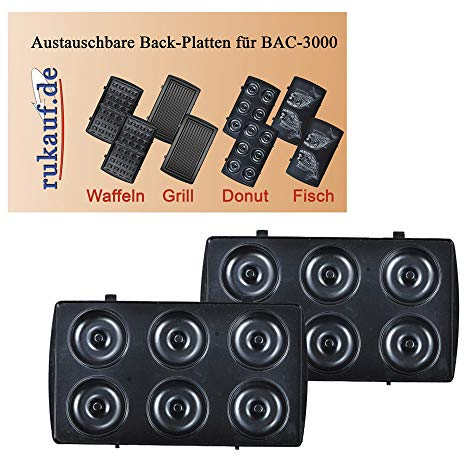 Piastra elettrica da cucina BAC-3000 con 12 piastre intercambiabili, per tostare nocciole, cuocere Waffel Donut