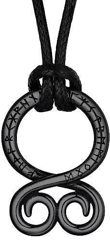 FaithHeart Collana Uomo Vichinga Vintage Croce del Diavolo Rune Vichinghe Amuleto del Mito Nordico Collana in Pelle Intrecciata Regalo Compleanno