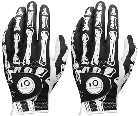FINGER TEN Golf Glove Men for Left Hand 2 Pack | Non-Slip Grip, Stylish Look On Course, Soft Comfortable Fit, Breathable & Quick-Dry Build For Repeated All Weather Play