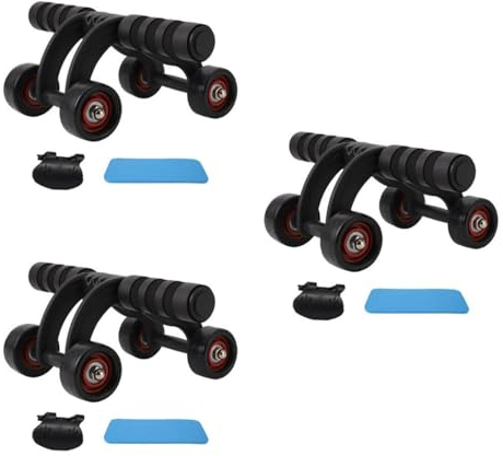 Bauchroller mit 4 Rädern, rutschfeste Trainingsrolle für Bauchmuskeln, Übungsroller für Zuhause, Arbeitsplatz, Reisen, Fitnessstudio, Geschäftsreisen, Campus