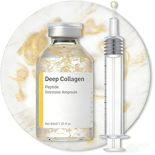 Deep Collagen Silk Peptide Intensive Lifting Ampoule, Korean Silk Collagen Ampoule, Korean Skincare Anti-Aging Face Serum, for Firming, Tightening, Hydrating & Brightening, 40ml