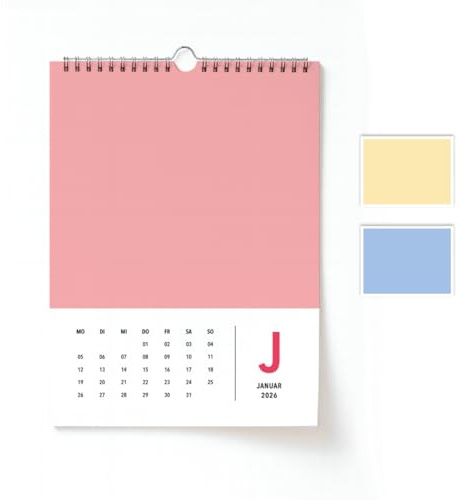 heaven+paper® Fotokalender 2026 zum selbstgestalten A5 | Bastelkalender 2026 A5 aus extra dickem 250 g/m² Karton | Kalender zum selbstgestalten 2026