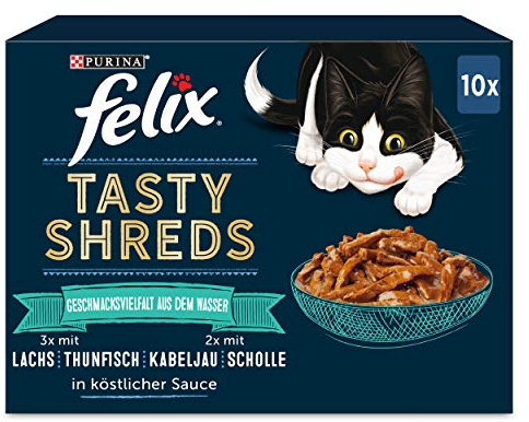 Felix Tasty Shreds 12414047 Kattmat, Flerfärgad, 60 x 80 g