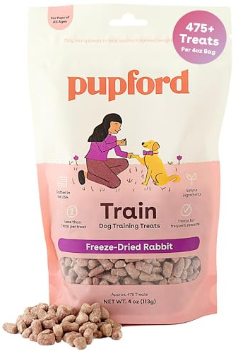 Pupford Freeze Dried Training Treats for Dogs & Puppies, 475+ Two Ingredient Bites (Rabbit, 4 oz)