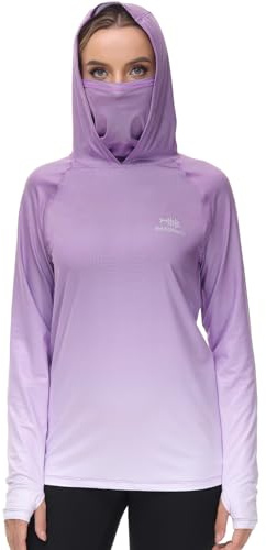 BASSDASH Women's Fishing Hoodie Shirt with Face Mask Thumb Holes UPF 50+ FS23W