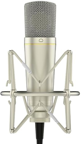 MA-67 Studio Condenser Microphone, 34mm Gold Large Diaphragm Capsule, Including Hydro Pop Filter, Metal Shock Mount, XLR Cable and Mic Bag - For Music Production, Vocal Recording and Podcasting