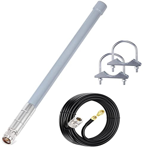 Bingfu Outdoor WiFi Antenna 5dbi RP-SMA/SMA Male Dual Band 2.4ghz 5ghz High Gain Omnidirectional Antennas for Wireless Security IP Camera WiFi Router Video Surveillance Monitor