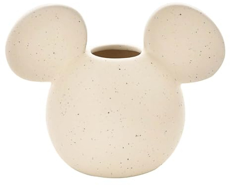 Disney Home Mickey Mouse Head Ceramic Vase with Natural Speckle Design
