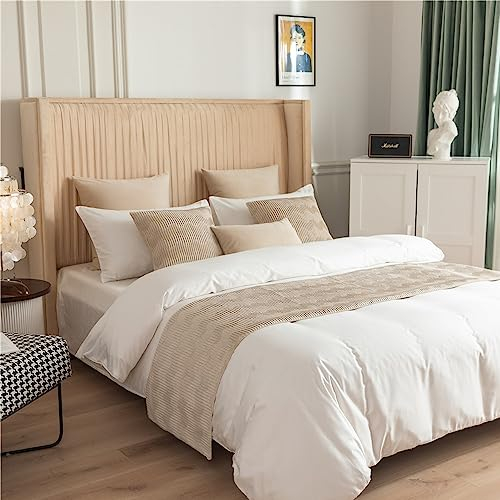 Morbuy Runner Letto con Cuscini, Estivo Corridore del Letto Morbido Confortevole Sciarpa da Letto Modern Scarf Runner Hotel Bed Runners Decorazione Letto Matrimoniale (45x240+45x45cm,Beige)