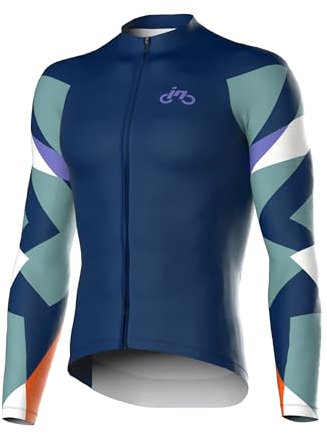 INBIKE Fahrradtrikot Herren Langarm mit 3 Taschen Slimfit Radtrikot Hochstretchige Elastisch Atmungsaktiv Schnell Trocknen Hautfreundlich L