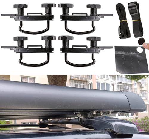 4 Set Dachbox Befestigung U Bügel, Universal Auto Van Montage Fitting, U Bügel Dachbox, U-Halterung mit 8 Sicherungsmuttern, Dachbox Halterung, Dachbox Halterung Installationszubehörsatz