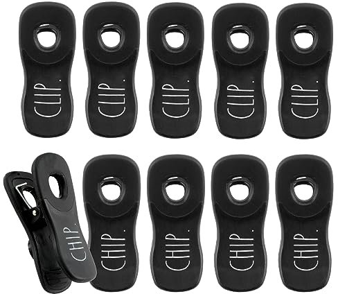 Rae Dunn Beutelklammern mit Magnet – Lebensmittel-Clips, Chip-Clips, Beutelklammern zur Aufbewahrung von Lebensmitteln mit luftdichtem Verschluss für Brotbeutel, Snackbeutel und Lebensmittelbeutel, 10