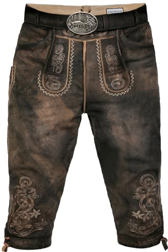 Edelnice Trachtenmode hochwertige Kniebund Trachtenlederhose aus Ziegenleder Alex Gr. 44-64 (52)
