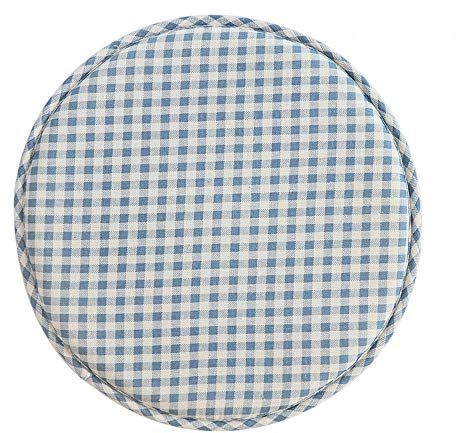 100% Baumwolle und Leinen, rutschfest, gesteppt, 4er-Set, bequemes, atmungsaktives Stuhlkissen, Dickes, rundes Sitzkissen für Stühle, 40 cm, für Küche, Kinderzimmer, kleinen Hocker usw