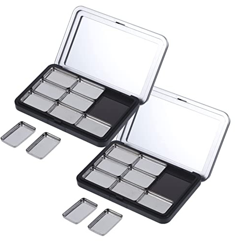 Beatifufu 2sets Palette Makeup Vuote Magnetiche Contenitori Riutilizzabili Per Ombretti Blush e Contouring Viso Materiale Sicuro e Durevole Per Viaggi e Personalizzazione Colori