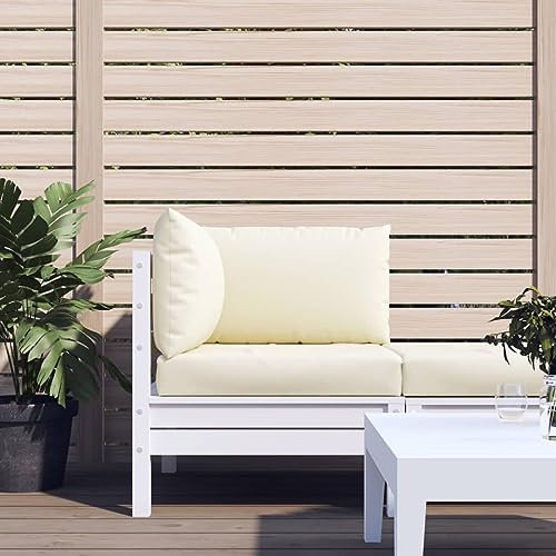 ZEYUAN Palettensofa-Auflagen 3 STK Palettenkissen Outdoor, Europaletten Sitzkissen Outdoor, Paletten Rückenkissen, Cremeweiß Stoff