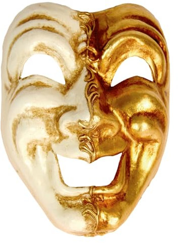 Maskworld Volto ridi oro bianco - Venezianische Maske - traditionell handgefertigt - Carnevale di Venezia