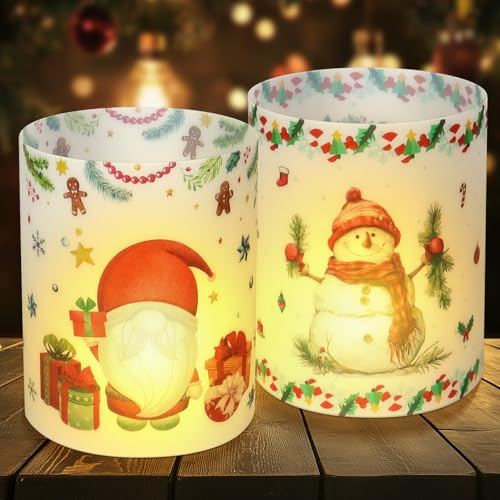 Suofuolef 12 Stück Windlicht Tischdeko, Weihnachten Tisch Deko für Teelichter oder Kerzen