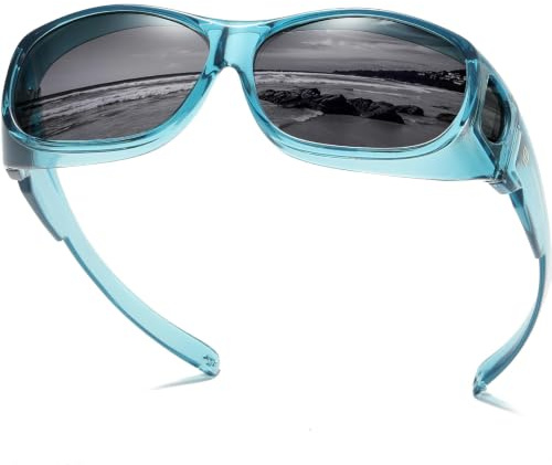 DUCO Fit über Sonnenbrille Wrap Around Sonnenbrille für Männer Frauen Polarisierte Tragen über Sonnenbrille UV-Schutz DC8965