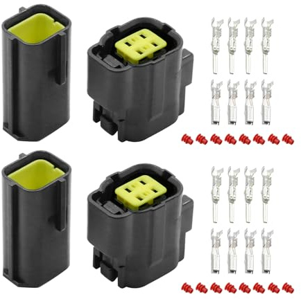 JUUDDENPARTS 2 PCS Electrical Connector Plug, Waterproof Electrical Wire Connector Plug, Connector Electrical Plug for Car (4 Pin)