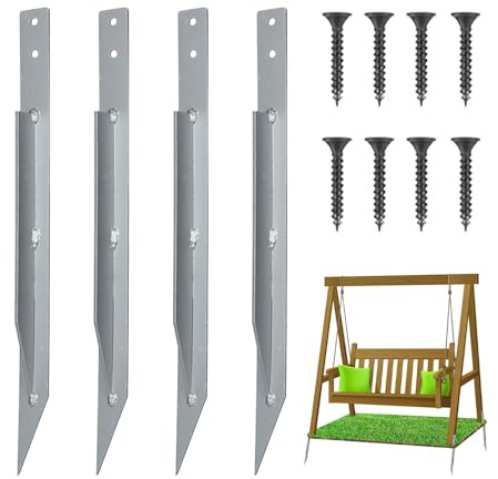 Ground Anchors,Metal Fences Anchors Stake | Heavy Duty Tents Accessories Nails for Securing Animals, Trees, Carport